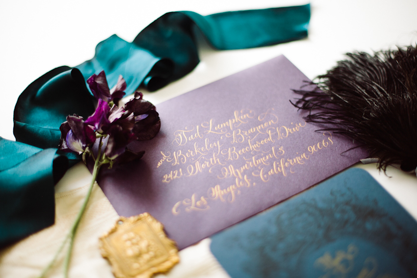 modern calligraphy wedding invitation